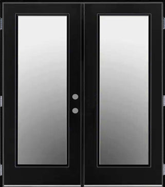 French Patio Doors with Clear Glass-Black Exterior
