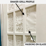 French 18-Lite Shaker Grill Pinhead Frosted Glass 30" x 96"