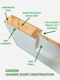 Shaker Doors Craftsman Design 80" Tall-Off-Size Factory Surplus/Seconds