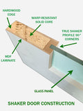 Shaker Door 3-Panel DIFFUSED GLASS 24" x 80"