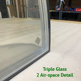 Triple Insulating Glass Half Circle Shape 40" x 20" - 0