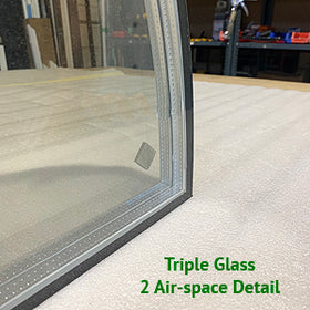 Triple Insulating Glass Half Circle Shape 40" x 20" - 0