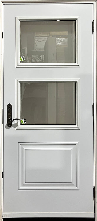 3-PANEL STYLE ENTRY DOOR 34" x 80" LEFT HINGE ACID ETCH GLASS - 0