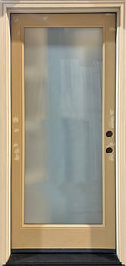 PREMIUM FLUSH GLAZED FIBERGLASS ENTRY DOOR-ACID ETCH 36" LEFT HINGE