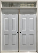 DOUBLE ENTRY DOOR PLUS TRANSOM WITH LEXINGTON DESIGN GLASS-1
