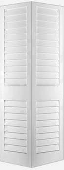 Plantation Louvre Bifold Doors White Primed 80" Tall-1