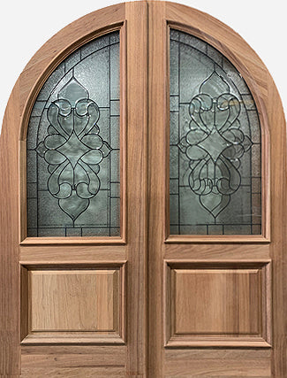 "LUCIA" MAHOGANY DOUBLE DOORS TRIPLE GLAZED-FULL ARCH TOP