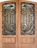 "ADAGIO" MAHOGANY DOUBLE DOORS WROUGHT IRON CAMBER TOP-1