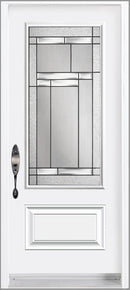 "Oak Hill" Design Single Entry Doors-White or Black-4