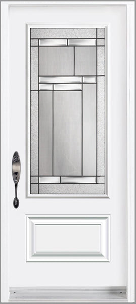 "Oak Hill" Design Single Entry Doors-White or Black