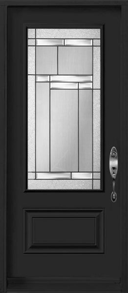 "Oak Hill" Design Single Entry Doors-White or Black