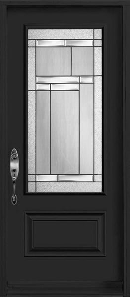 "Oak Hill" Design Single Entry Doors-White or Black