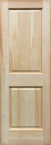 Raised 2-Panel Doors With V-Groove, Clear Pine 1 3/4" Thick