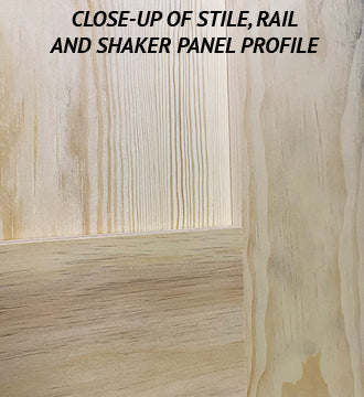 SHAKER DOOR 1-PANEL-CLEAR PINE-24" x 96" - 0