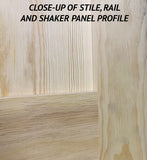 SHAKER DOOR 1-PANEL-CLEAR PINE-24" x 96"