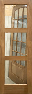 Shaker 3-Panel Mahogany With Clear Glass 32" x 96" x 1 3/4"-1