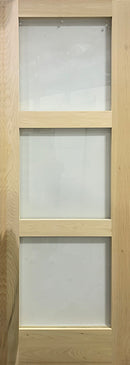 Shaker 3-Panel Clear Tempered Glass 32" x 96" Poplar-1