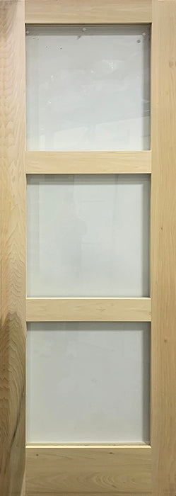 Shaker 3-Panel Clear Tempered Glass 32" x 96" Poplar