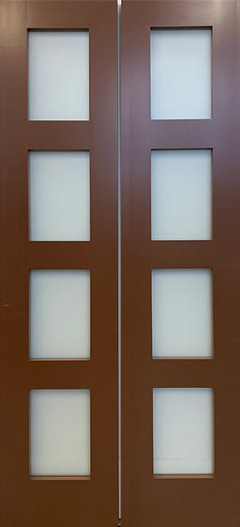 Double 4-Panel Shaker Doors Listral Glass 18" x 80"