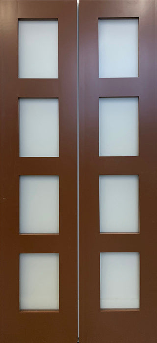 Double 4-Panel Shaker Doors Listral Glass 18
