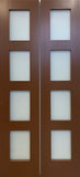 Double 4-Panel Shaker Doors Listral Glass 18" x 80"