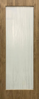 Shaker Door 1-Panel-Frosted Glass, 32" x 80" Vinyl Wrapped Walnut-1