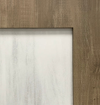 Shaker Door 1-Panel-Frosted Glass, 32" x 80" Vinyl Wrapped Walnut