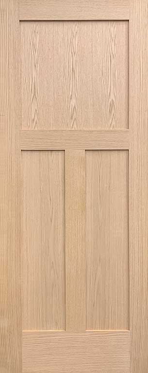 Shaker 3-Panel Craftsman Design Doors Stain Grade Red Oak