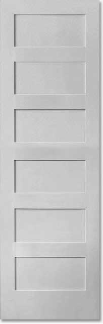 Shaker Doors 6-Panel Inline Design-32" Wide x 96" Tall