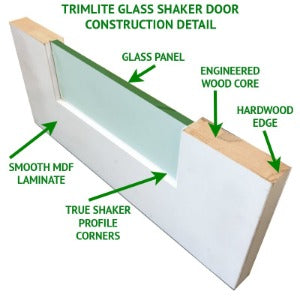 Shaker Door 2-Panel DIFFUSED GLASS 30" X 90"