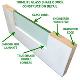 Shaker Door 2-Panel DIFFUSED GLASS 30" X 90"