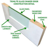 11 Panel Shaker Doors CLEAR or DIFFUSED GLASS