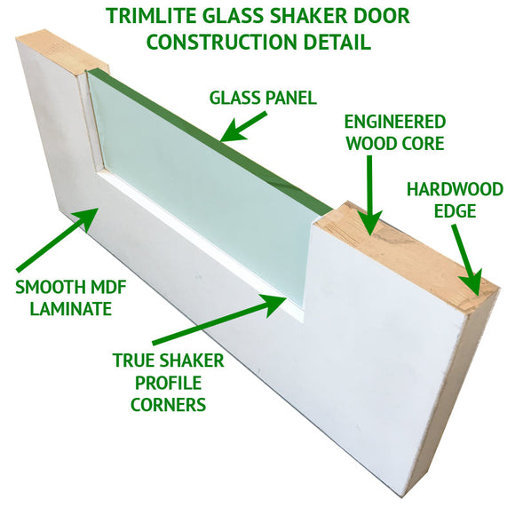 Shaker Door 4-Panel CLEAR Glass 36" x 80"