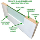 Shaker Door 4-Panel Diffused Glass 30" x 96" x 1¾"