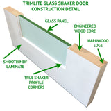 1 Panel Shaker Doors CLEAR GLASS 80" Tall
