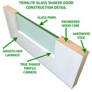 Shaker Door 2-Panel DIFFUSED GLASS 30" X 96"-2