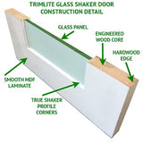 Shaker Door 1-Lite Clear Tempered Glass 26" x 96" ONE ONLY