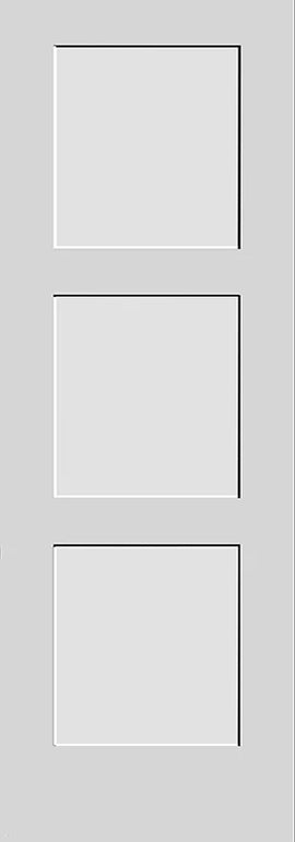 Shaker Doors 3 Panel In-line Primed 80" Tall (Trimlite). - 0