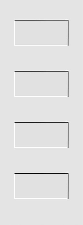 Shaker Doors 4-Panel Wide Rail Design Primed 80" Tall - 0