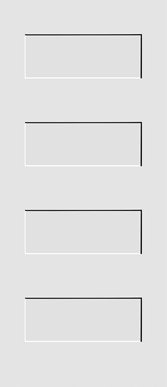 Shaker Doors 4-Panel Wide Rail Design Primed 80" Tall