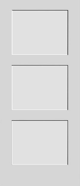 Shaker Doors 3 Panel Primed 96" Tall