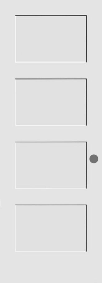SHAKER DOORS 4-PANEL-MINOR BLEMISH OR REPAIRED 80" Tall