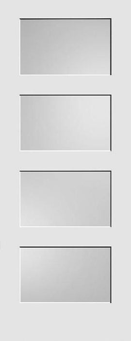Shaker Door 4-Panel Diffused Glass 30" x 96" x 1¾"
