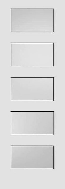 Shaker Door 5-Panel Diffused Laminated Glass 30" x 96"