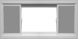 STANDARD END-VENTING SIDE SLIDING BASEMENT WINDOWS-WHITE