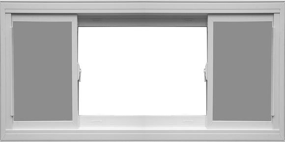 STANDARD END-VENTING SIDE SLIDING BASEMENT WINDOWS-WHITE