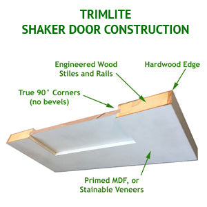 Shaker Doors 4-Panel Design First Grade Surplus 80" Tall - 0