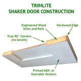 Shaker Doors 4-Panel Wide Rail Design Primed 80" Tall