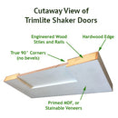Shaker Doors 4 Panel Primed 80" Tall (Trimlite).-5