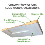 Shaker Doors 1 Panel-2 Step Design-96" Tall